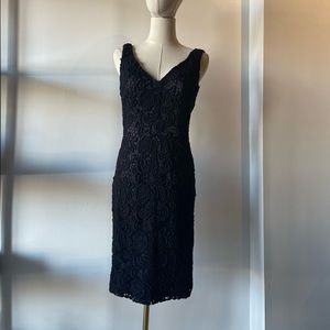 Theia Black Lace sheath dress